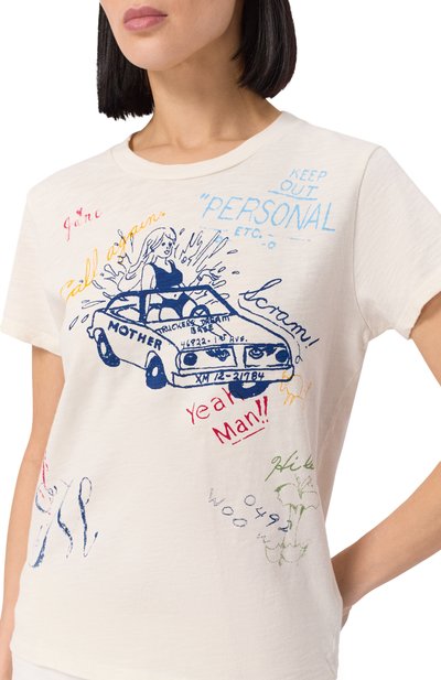 Хлопковая футболка MOTHER белого цвета по цене 21750 руб., арт. 8621-601/N, фото 5 Хлопковая футболка MOTHER, арт. 8621-601/N, фото 5