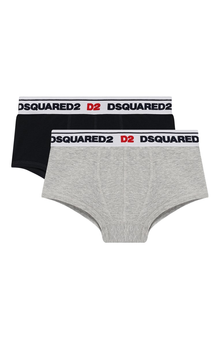 Детские комплект из двух брифов DSQUARED2 разноцветного цвета, арт. DQ035S-D00SX | Фото 1 (Статус проверки: Проверено, Проверена категория; Материал внешний: Хлопок; Рукава: Короткие; Материал сплава: Проставлено, Проверено; Драгоценные камни: Проставлено)