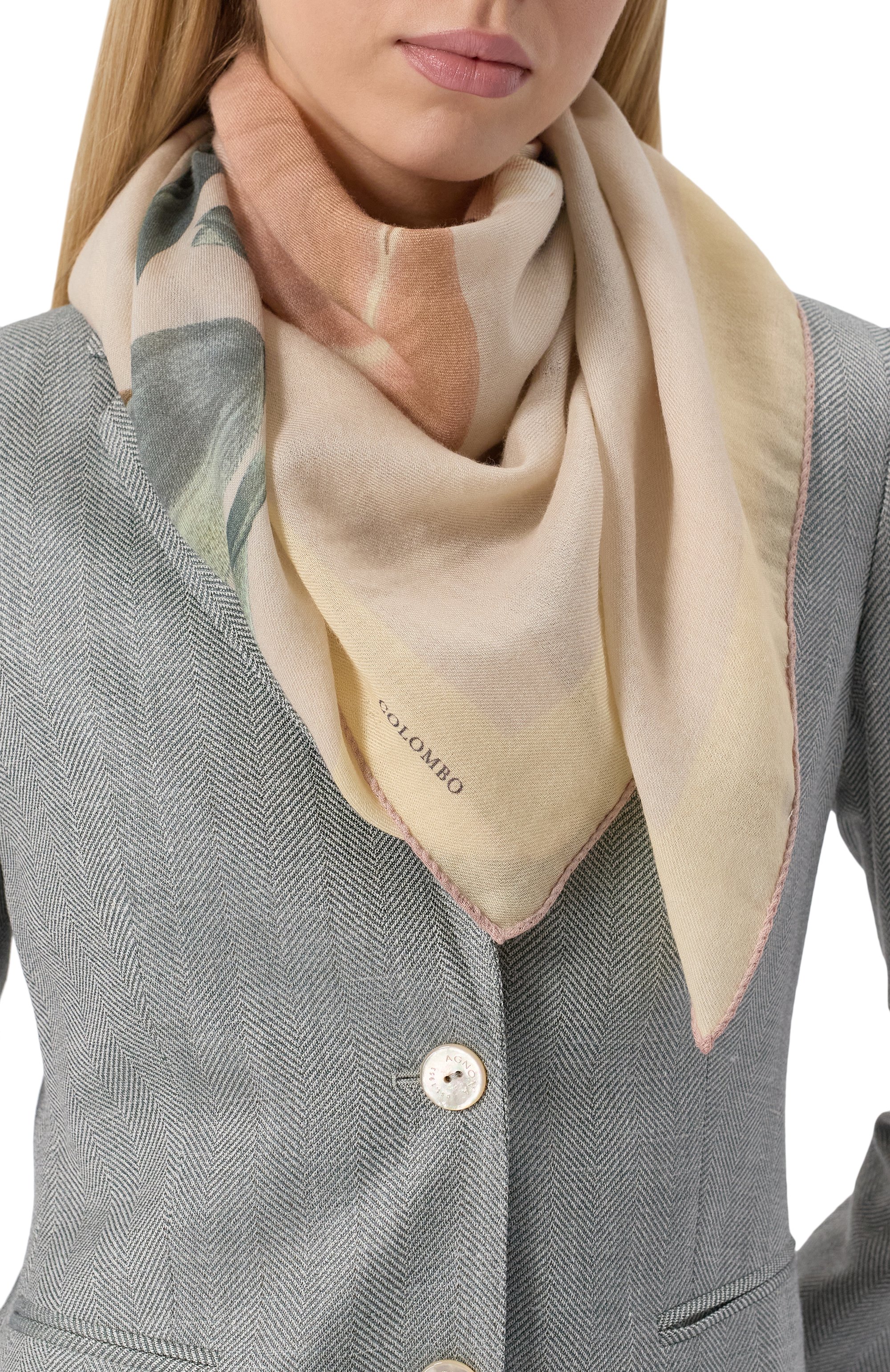 Платок из кашемира и шелка COLOMBO бежевого цвета по цене 131500 руб., арт. S7/90X90/2461-U-MN, фото 2 Платок из кашемира и шелка COLOMBO, арт. S7/90X90/2461-U-MN, фото 2