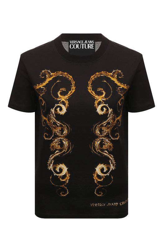 Хлопковая футболка Versace Jeans Couture 77HAH6P3/JS424 Чёрный 77HAH6P3/JS424