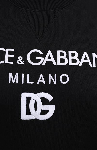 Хлопковый свитшот DOLCE & GABBANA черного цвета по цене 72150 руб., арт. F9I50Z/G7XJQ, фото 5 Хлопковый свитшот DOLCE & GABBANA, арт. F9I50Z/G7XJQ, фото 5