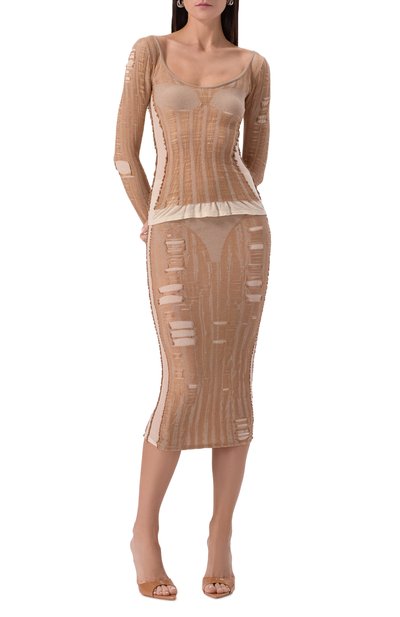 Хлопковый пуловер DIESEL бежевого цвета по цене 45050 руб., арт. A19218/0BJBI, фото 2 Хлопковый пуловер DIESEL, арт. A19218/0BJBI, фото 2