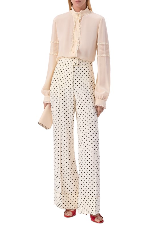 Шелковая блузка Valentino 8B3AB890/21B Бежевый  8B3AB890/21B Фото 2