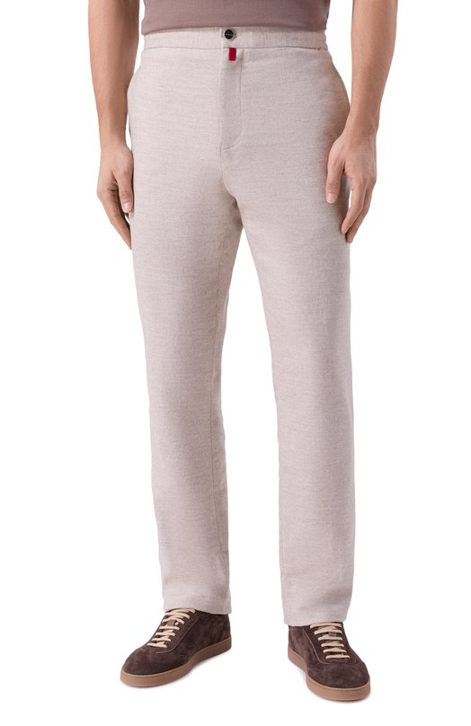 Брюки из хлопка и шерсти Kiton UPLACRK0131H03 Бежевый  UPLACRK0131H03 Фото 3