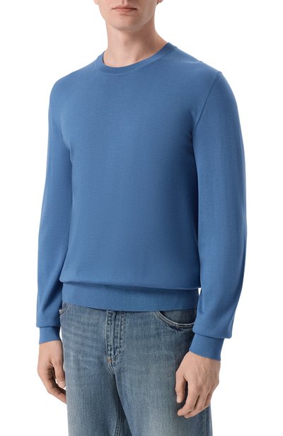 Шерстяной джемпер DOLCE & GABBANA голубого цвета по цене 99950 руб., арт. GXX02T/JDVNI, фото 3 Шерстяной джемпер DOLCE & GABBANA, арт. GXX02T/JDVNI, фото 3