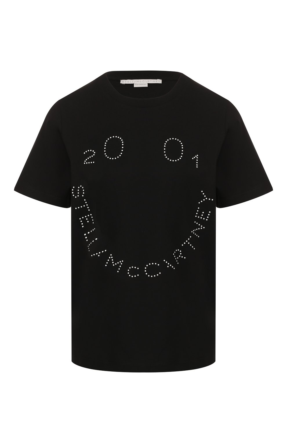 Хлопковая футболка STELLA MCCARTNEY черного цвета по цене 15950 руб., арт. 586957/SMW88, фото 1 Хлопковая футболка STELLA MCCARTNEY, арт. 586957/SMW88, фото 1