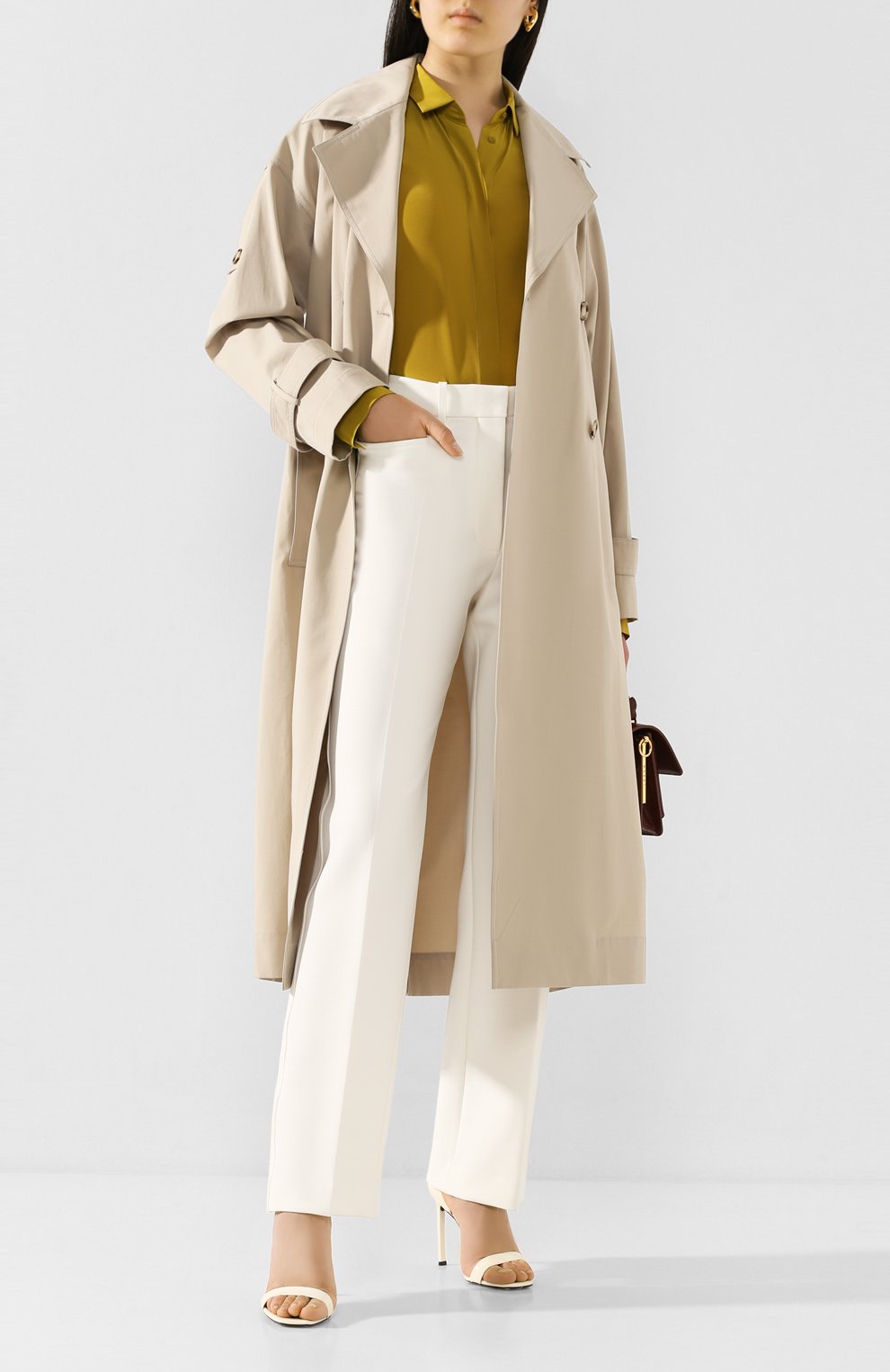 Хлопковый тренч VICTORIA BECKHAM бежевого цвета по цене 179500 руб., арт. 1220WCT001085A, фото 2 Хлопковый тренч VICTORIA BECKHAM, арт. 1220WCT001085A, фото 2