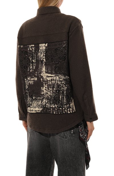 Шерстяная рубашка DESTIN темно-коричневого цвета по цене 53950 руб., арт. NIK0LEBAND P0EM, фото 4 Шерстяная рубашка DESTIN, арт. NIK0LEBAND P0EM, фото 4