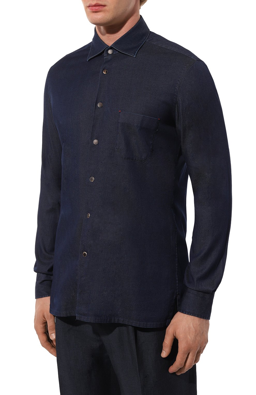 Джинсовая рубашка KITON темно-синего цвета по цене 58950 руб., арт. UMCNERHH08859, фото 3 Джинсовая рубашка KITON, арт. UMCNERHH08859, фото 3