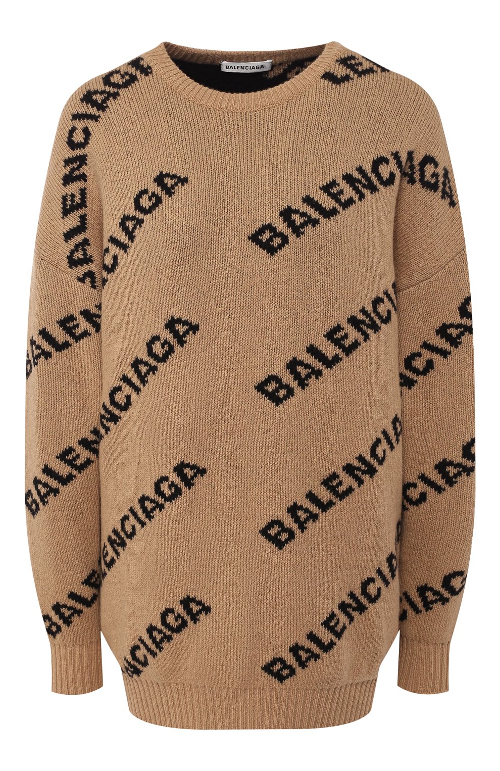 Шерстяной пуловер BALENCIAGA бежевого цвета по цене 133500 руб., арт. 581027/T1473, фото 1 Шерстяной пуловер BALENCIAGA, арт. 581027/T1473, фото 1