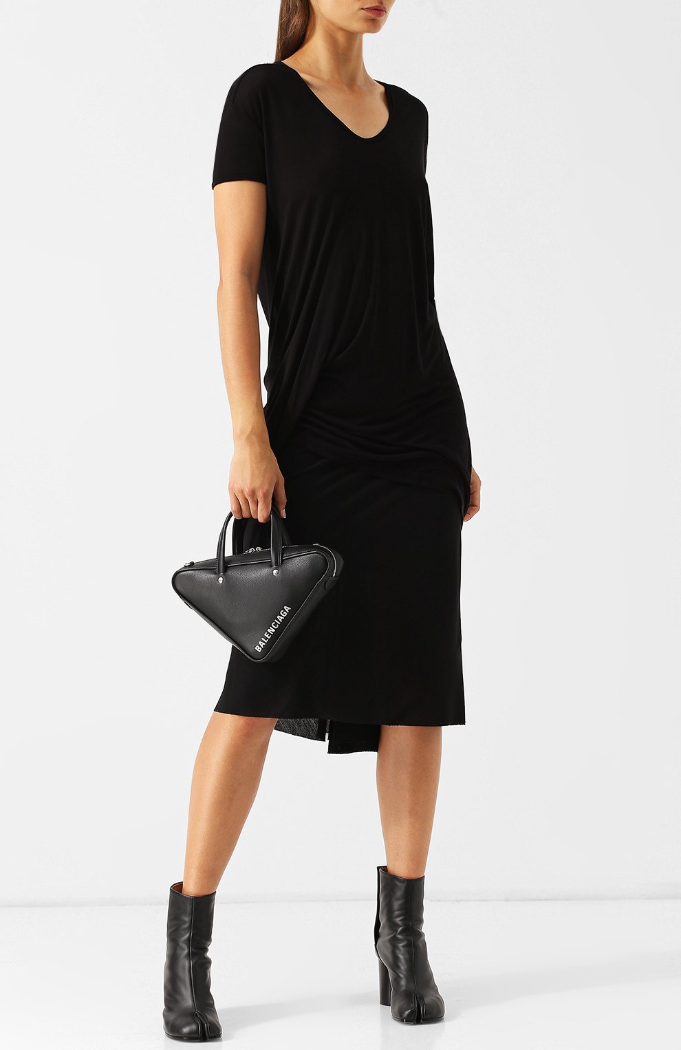 Удлиненная футболка из смеси вискозы и шелка RICK OWENS, арт. RP18F4206/JS, фото 2