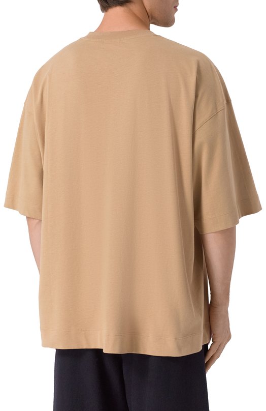 Хлопковая футболка Dries Van Noten 021112-2603-103 Бежевый  021112-2603-103 Фото 4