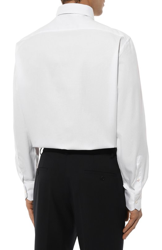 Хлопковая сорочка Zegna 703901A7/9MS0BA Белый  703901A7/9MS0BA Фото 5