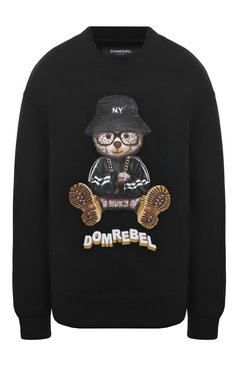 Женский хлопковый свитшот DOMREBEL черного цвета, арт. NY BEAR (CARRY-0VER)/SWEATSHIRT | Фото 1 (Рукава: Длинные; Длина (для топов): Стандартные; Материал сплава: Проставлено; Материал внешний: Хлопок; Стили: Спорт-шик; Драгоценные камни: Проставлено; Женское Кросс-КТ: Свитшот-одежда)