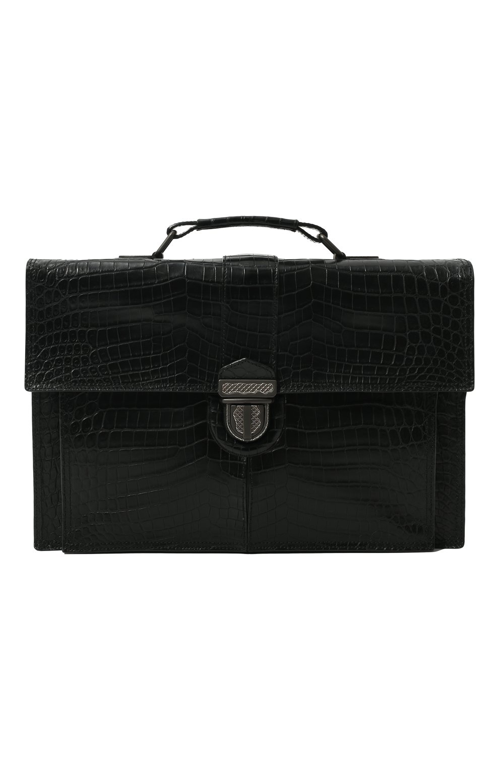 Портфель из кожи крокодила BOTTEGA VENETA черного цвета по цене 3295000 руб., арт. 480980/VCLG0, фото 1 Портфель из кожи крокодила BOTTEGA VENETA, арт. 480980/VCLG0, фото 1