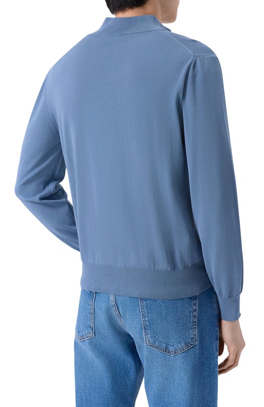 Хлопковый кардиган Canali C0022/MK02459 Голубой  C0022/MK02459 Фото 4