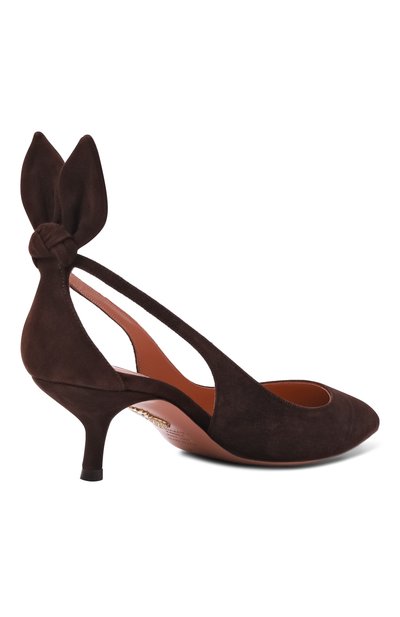 Замшевые туфли bow tie 50 AQUAZZURA, арт. DENMIDP2-SUE-ESP, фото 5