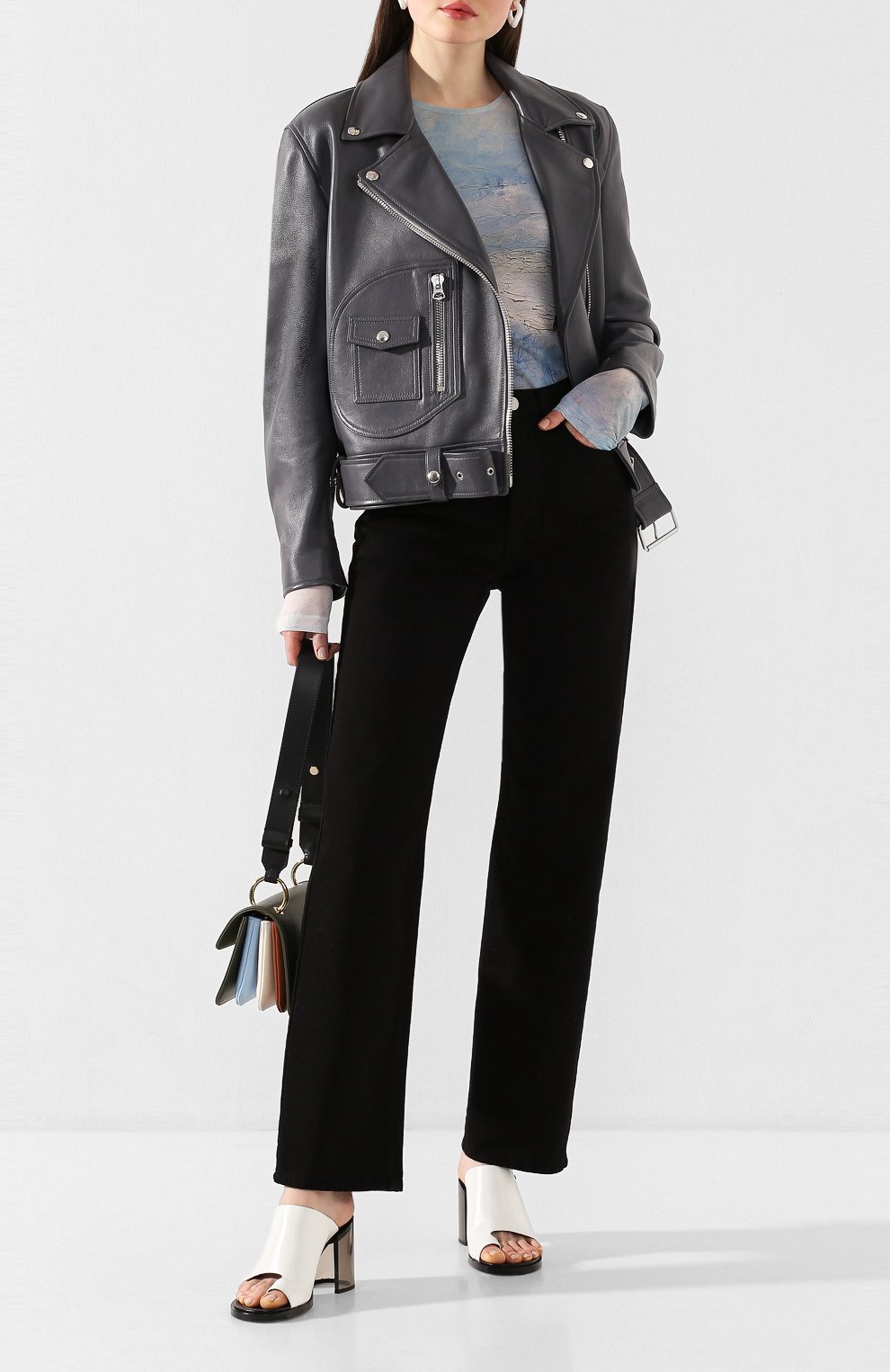 Кожаная куртка ACNE STUDIOS серого цвета по цене 219000 руб., арт. A70011/W, фото 2 Кожаная куртка ACNE STUDIOS, арт. A70011/W, фото 2