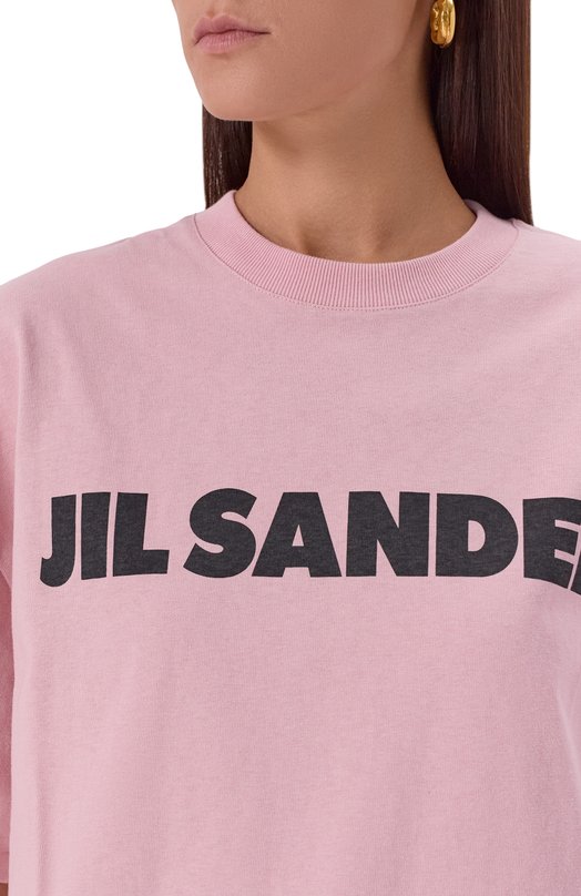 Хлопковая футболка Jil Sander J53GC0009/J45148 Розовый  J53GC0009/J45148 Фото 5