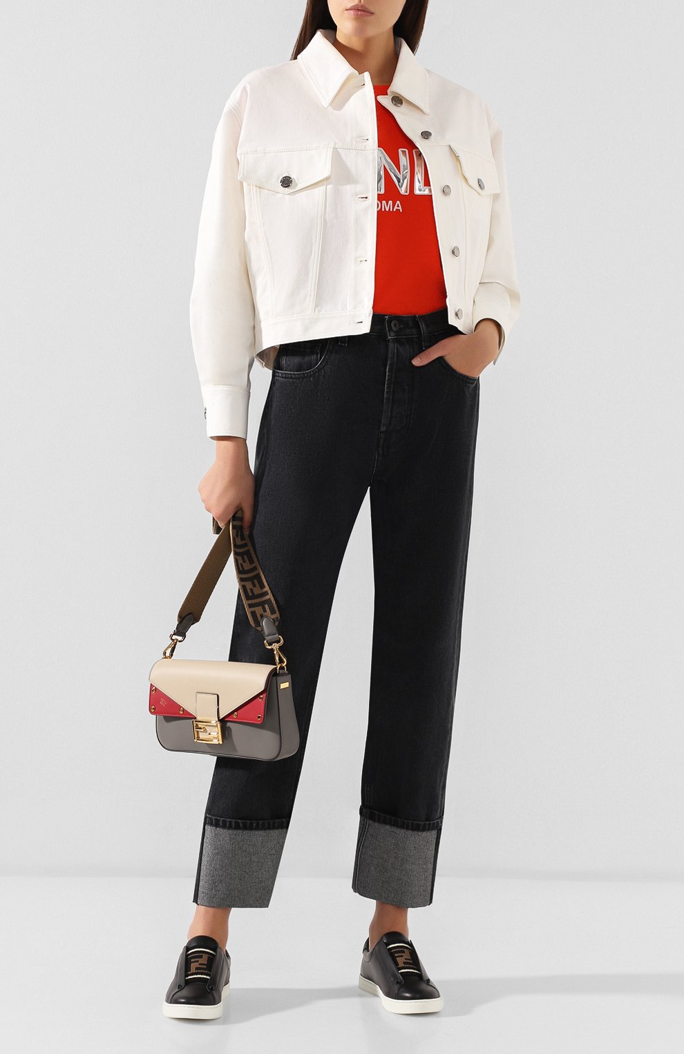 Кожаные кеды FENDI, арт. 8E6852 A625, фото 2