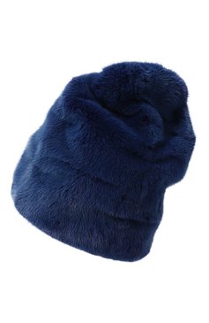 Женская шапка шарпей из меха норки FURLAND синего цвета, арт. 0204100110207600000 | Фото 3 (Материал: Натуральный мех; Материал сплава: Проставлено; Нос: Не проставлено)