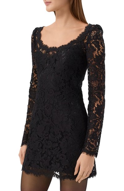 Платье из хлопка и вискозы DOLCE & GABBANA черного цвета по цене 377500 руб., арт. F632IT/HLM5E, фото 3 Платье из хлопка и вискозы DOLCE & GABBANA, арт. F632IT/HLM5E, фото 3