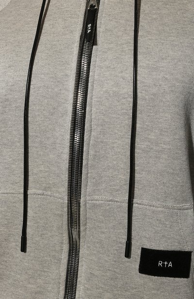 Хлопковая толстовка RTA, арт. MS22-A786-7288LTGRY, фото 5