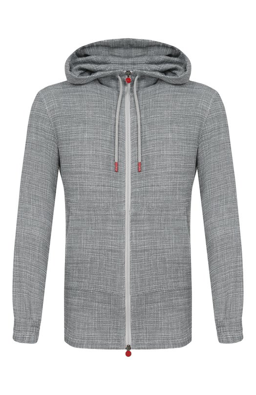 Толстовка из шерсти и шелка Kiton UMC010K0617E05 Серый UMC010K0617E05