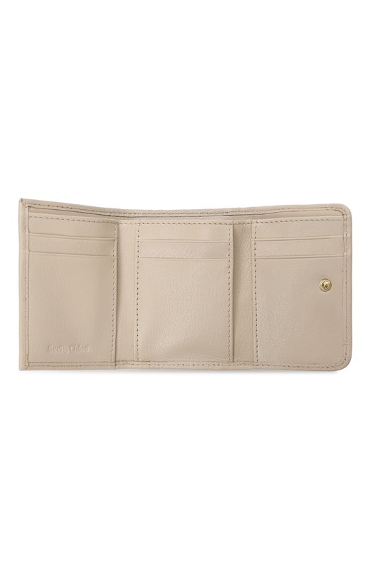 Кожаное портмоне See by Chloé Бежевый, фото 3