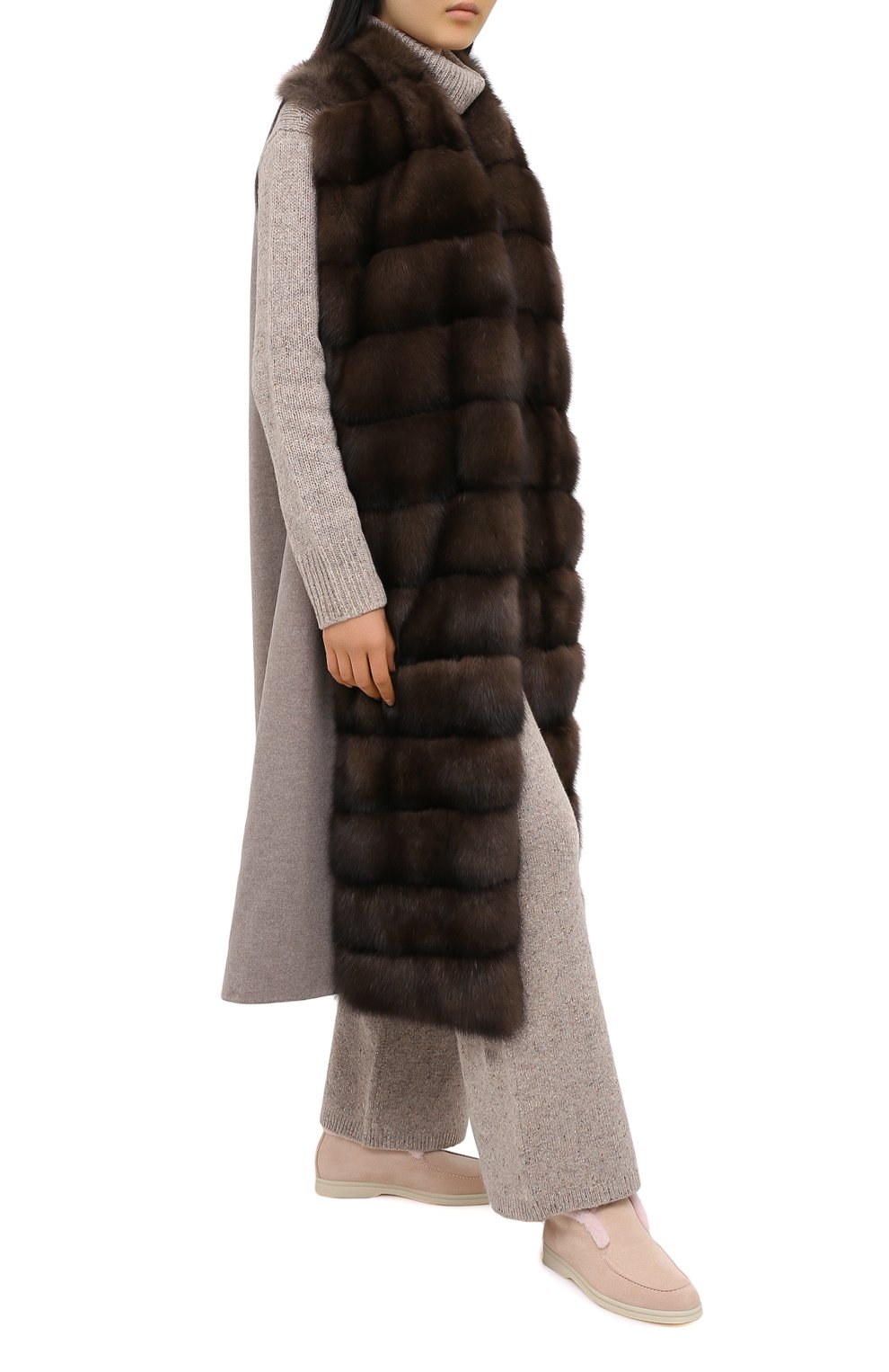 Жилет с меховой отделкой MANZONI24, арт. 20M769-ZDB1/GRAFITE/TAUPE/48-52, фото 2