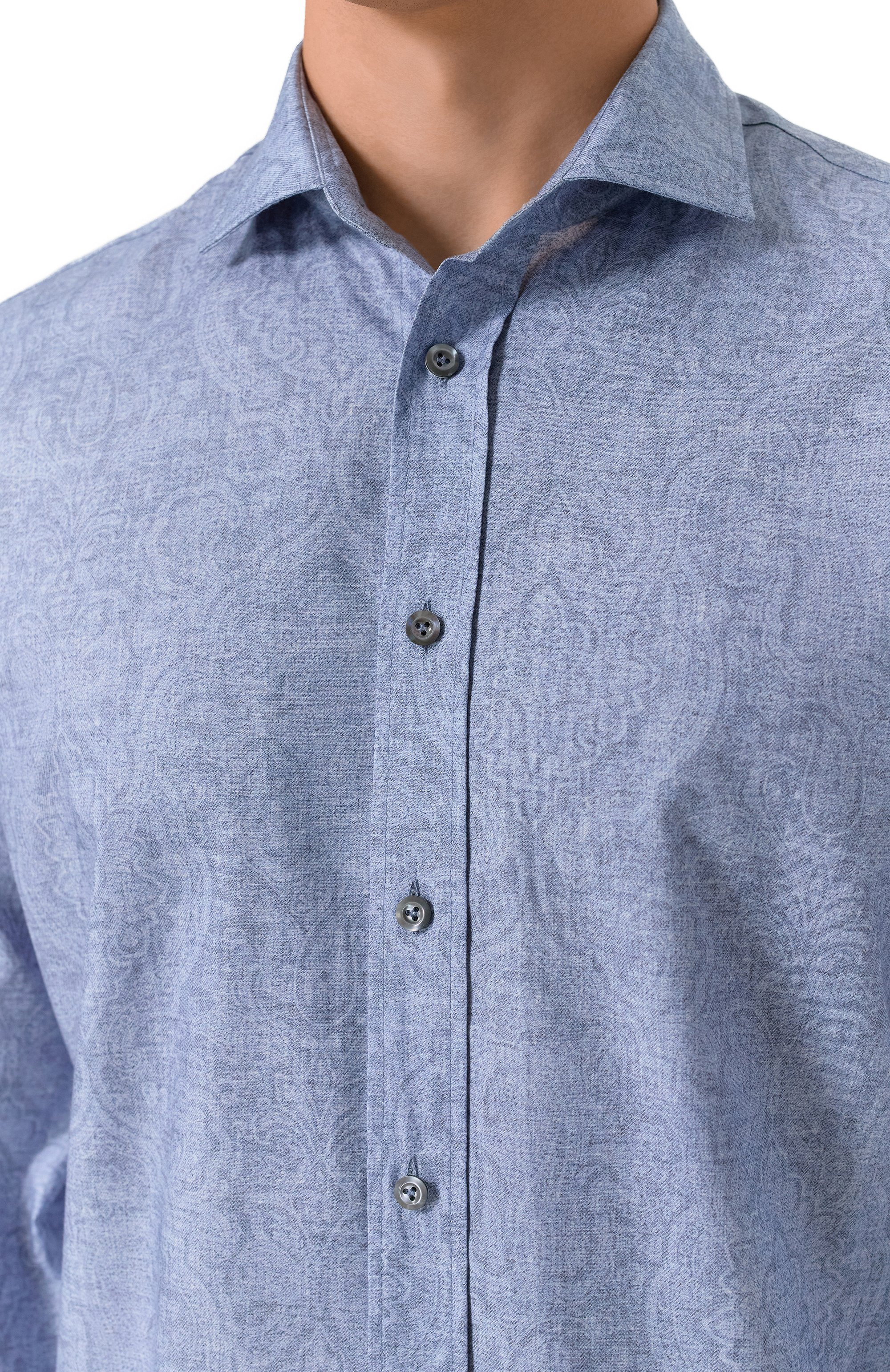 Хлопковая рубашка VAN LAACK голубого цвета по цене 28900 руб., арт. VL-RIK0S2-SFK/170375, фото 5 Хлопковая рубашка VAN LAACK, арт. VL-RIK0S2-SFK/170375, фото 5