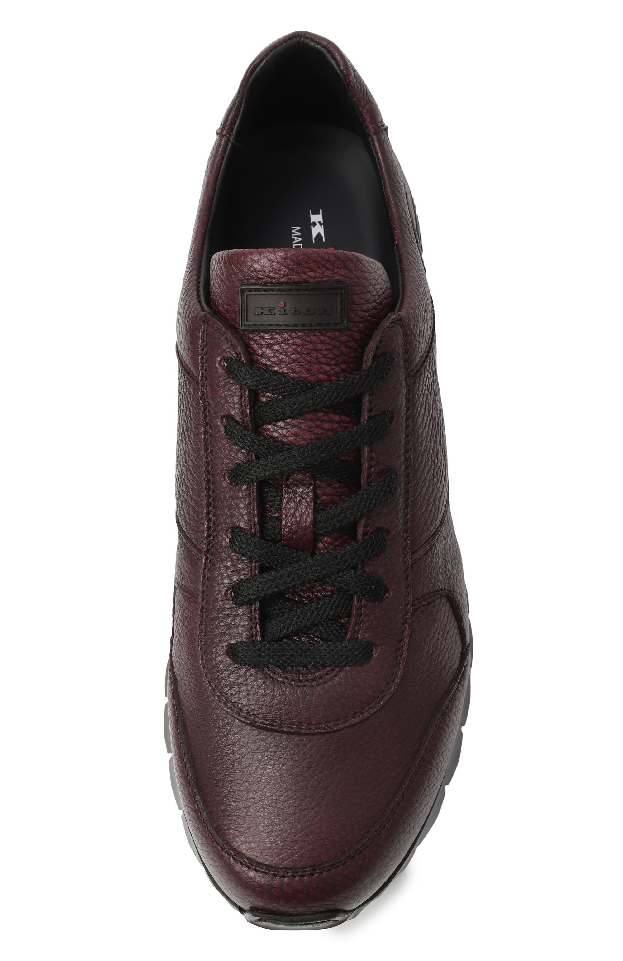 Кожаные кроссовки KITON бордового цвета по цене 150000 руб., арт. USSA114N0012609, фото 6 Кожаные кроссовки KITON, арт. USSA114N0012609, фото 6