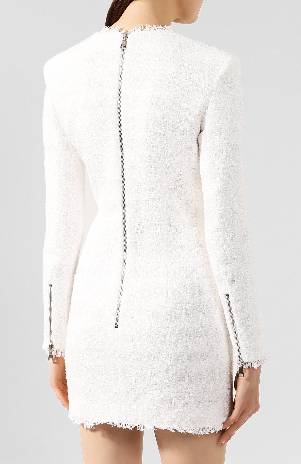 Платье BALMAIN белого цвета по цене 178500 руб., арт. SF06065/C155, фото 4 Платье BALMAIN, арт. SF06065/C155, фото 4