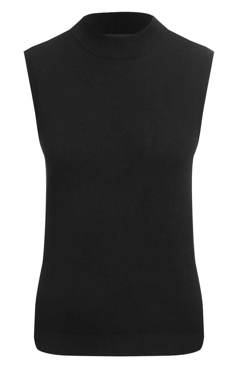 Женский топ из вискозы WEEKEND MAX MARA черного цвета, арт. BELGI0 | Фото 1 (Длина (для топов): Стандартные; Материал внешний: Вискоза; Стили: Кэжуэл; Рукава: Без рукавов; Кросс-КТ: Трикотаж; Автоматизация состава: Проставлено; Автоматизация ТО: Проставлено)
