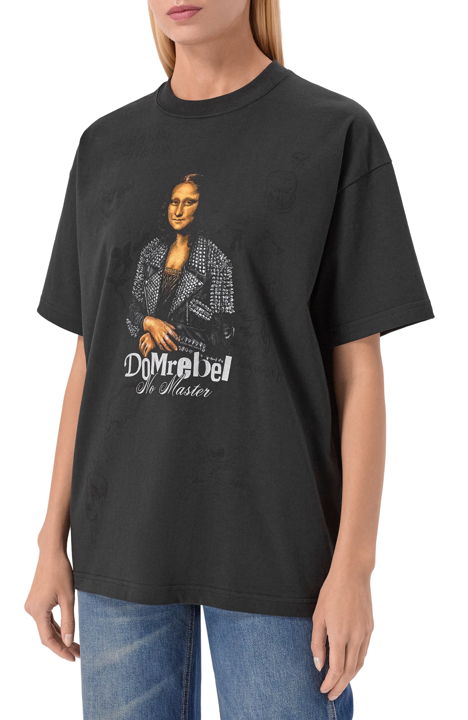 Хлопковая футболка DOMREBEL черного цвета по цене 22100 руб., арт. SHE IS HER/T-SHIRT, фото 3 Хлопковая футболка DOMREBEL, арт. SHE IS HER/T-SHIRT, фото 3