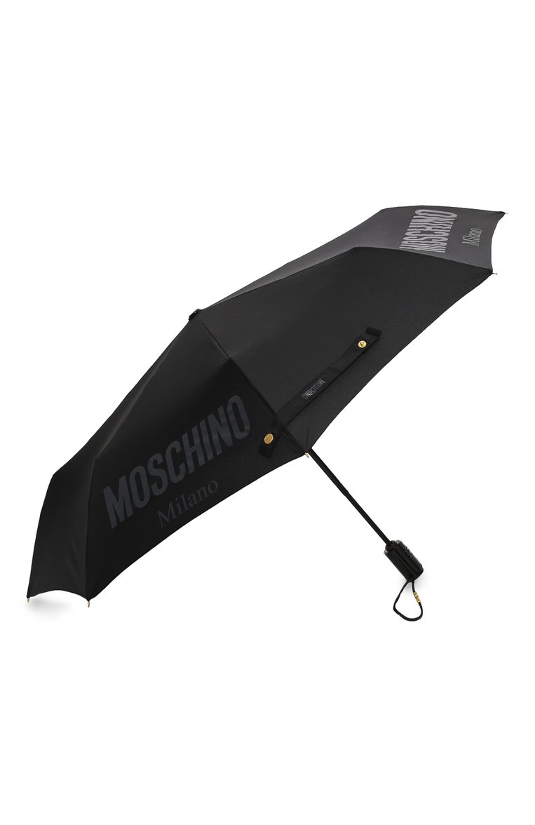 Женский складной зонт MOSCHINO черного цвета, арт. 8021-0PENCL0SE | Фото 2 (Материал: Текстиль, Металл, Синтетический материал; Региональные ограничения белый список (Axapta Mercury): RU; Нос: Не проставлено)