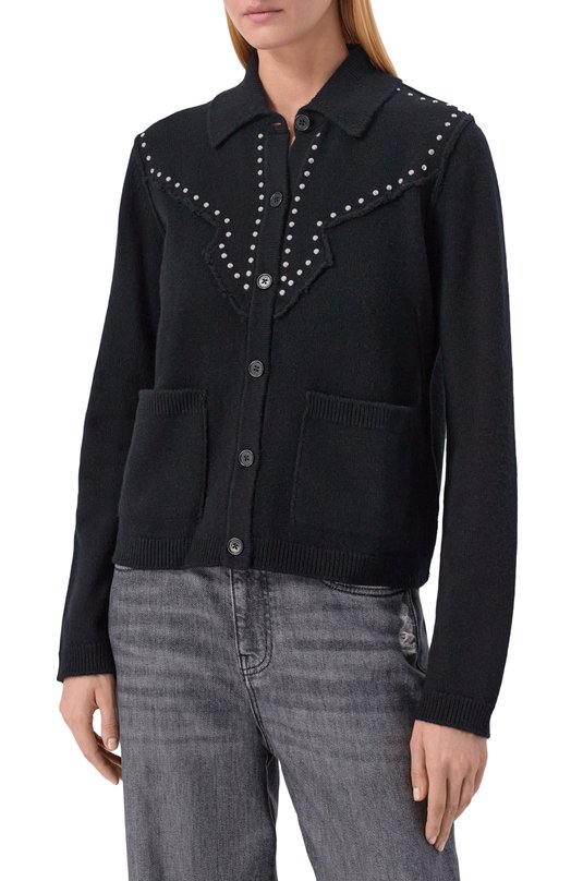 Кардиган из шерсти и кашемира Zadig and Voltaire KWCA01648 Чёрный  KWCA01648 Фото 3