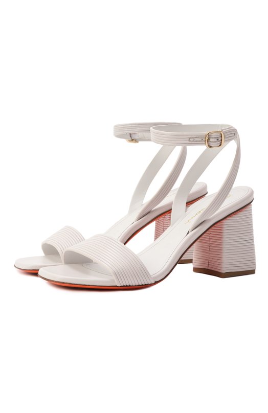 Кожаные босоножки Santoni WHVG71550HM7T0NL Белый WHVG71550HM7T0NL