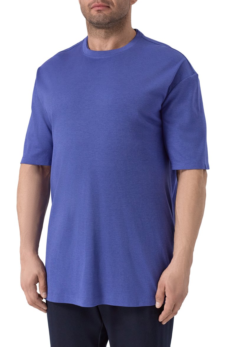 Мужская футболка PAUL&SHARK синего цвета, арт. 25411026/5XL | Фото 3 (Рукава: Короткие; Материал внешний: Хлопок; Длина (для топов): Удлиненные; Принт: Без принта; Мужское Кросс-КТ: Футболка-одежда; Стили: Кэжуэл; Big sizes: Big Sizes; Автоматизация ТО: Проставлено; Автоматизация состава: Проставлено)