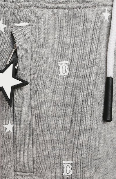 Хлопковые джоггеры BURBERRY серого цвета по цене 15450 руб., арт. 8038507, фото 3 Хлопковые джоггеры BURBERRY, арт. 8038507, фото 3