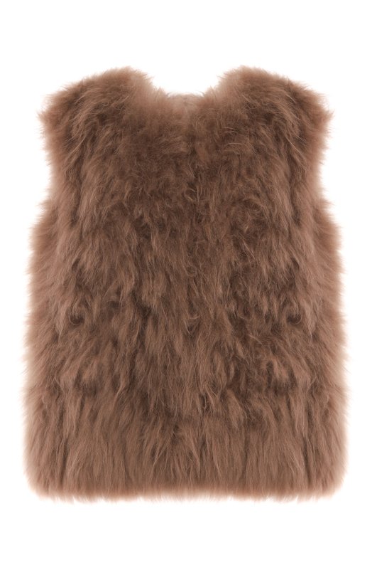 Двусторонний жилет из козы manzoni24 25M1522R-CFENY Бежевый 25M1522R-CFENY