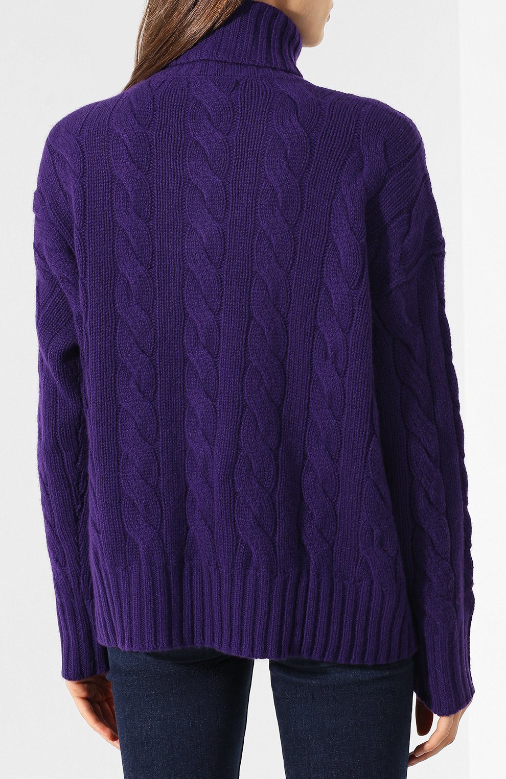 Свитер из смеси шерсти и кашемира POLO RALPH LAUREN фиолетового цвета по цене 59950 руб., арт. 211764887, фото 4 Свитер из смеси шерсти и кашемира POLO RALPH LAUREN, арт. 211764887, фото 4