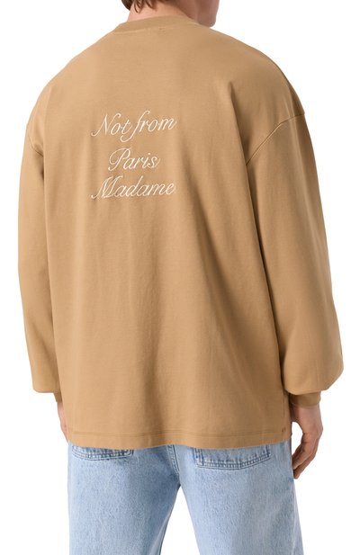 Хлопковый лонгслив DROLE DE MONSIEUR бежевого цвета по цене 16400 руб., арт. E-TS220-C0002-IBN, фото 4 Хлопковый лонгслив DROLE DE MONSIEUR, арт. E-TS220-C0002-IBN, фото 4