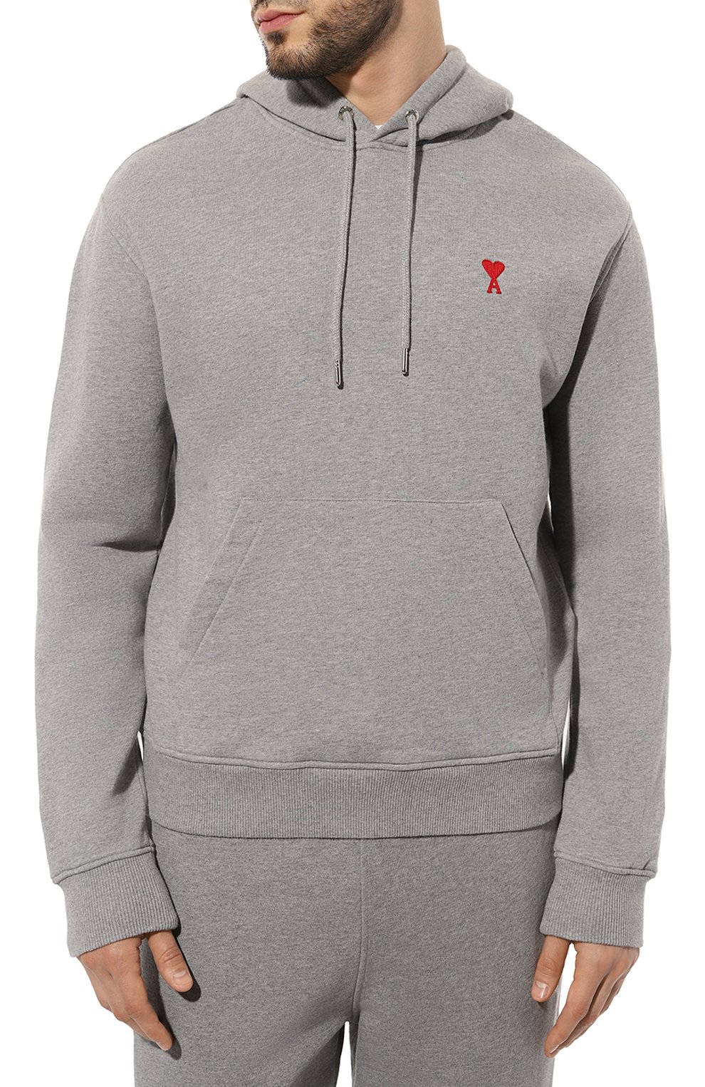 Хлопковое худи AMI, арт. BFUSW200 730, фото 3