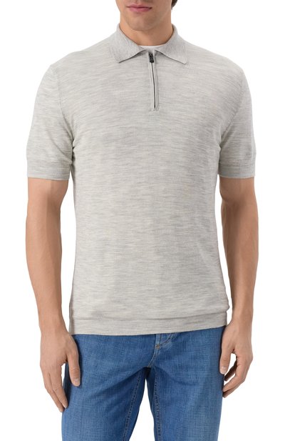 Поло из шерсти и шелка KITON, арт. UMM059202, фото 3