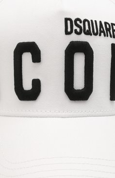 Мужская хлопковая бейсболка icon DSQUARED2 белого цвета, арт. BCM0412 05C00001 | Фото 4 (Материал: Хлопок, Текстиль; Материал сплава: Проставлено; Нос: Не проставлено)