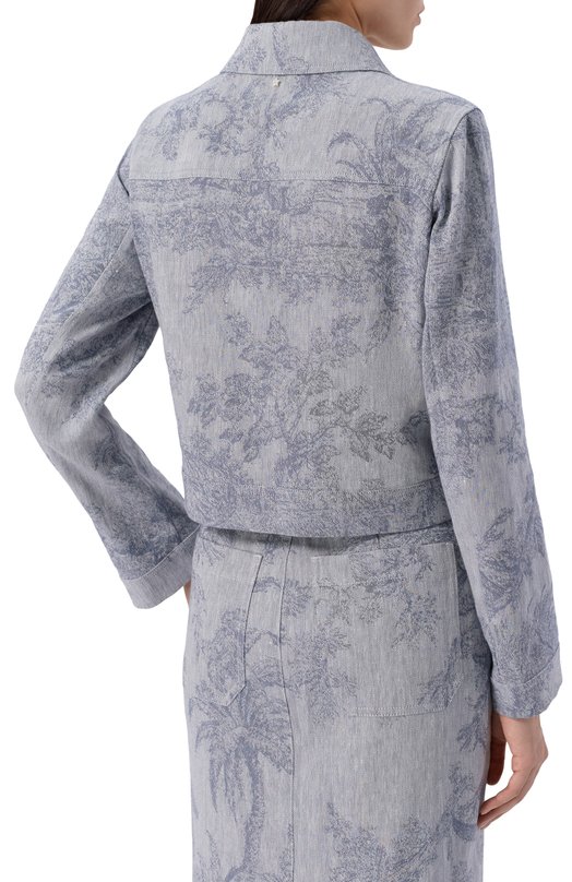 Куртка из хлопка и льна Lorena Antoniazzi P2642CP15B/5163 Голубой  P2642CP15B/5163 Фото 4