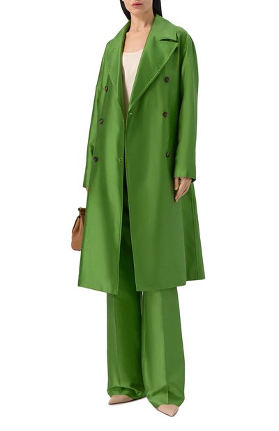 Плащ из хлопка и шелка KITON зеленого цвета по цене 699500 руб., арт. D61615K09R19, фото 2 Плащ из хлопка и шелка KITON, арт. D61615K09R19, фото 2