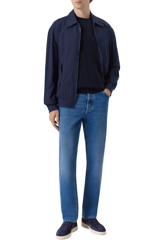 Хлопковый джемпер Kiton UMKXX37 Синий  UMKXX37 Фото 2