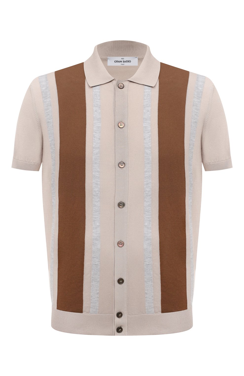 Хлопковая рубашка GRAN SASSO бежевого цвета по цене 29950 руб., арт. 59135/20646, фото 1 Хлопковая рубашка GRAN SASSO, арт. 59135/20646, фото 1